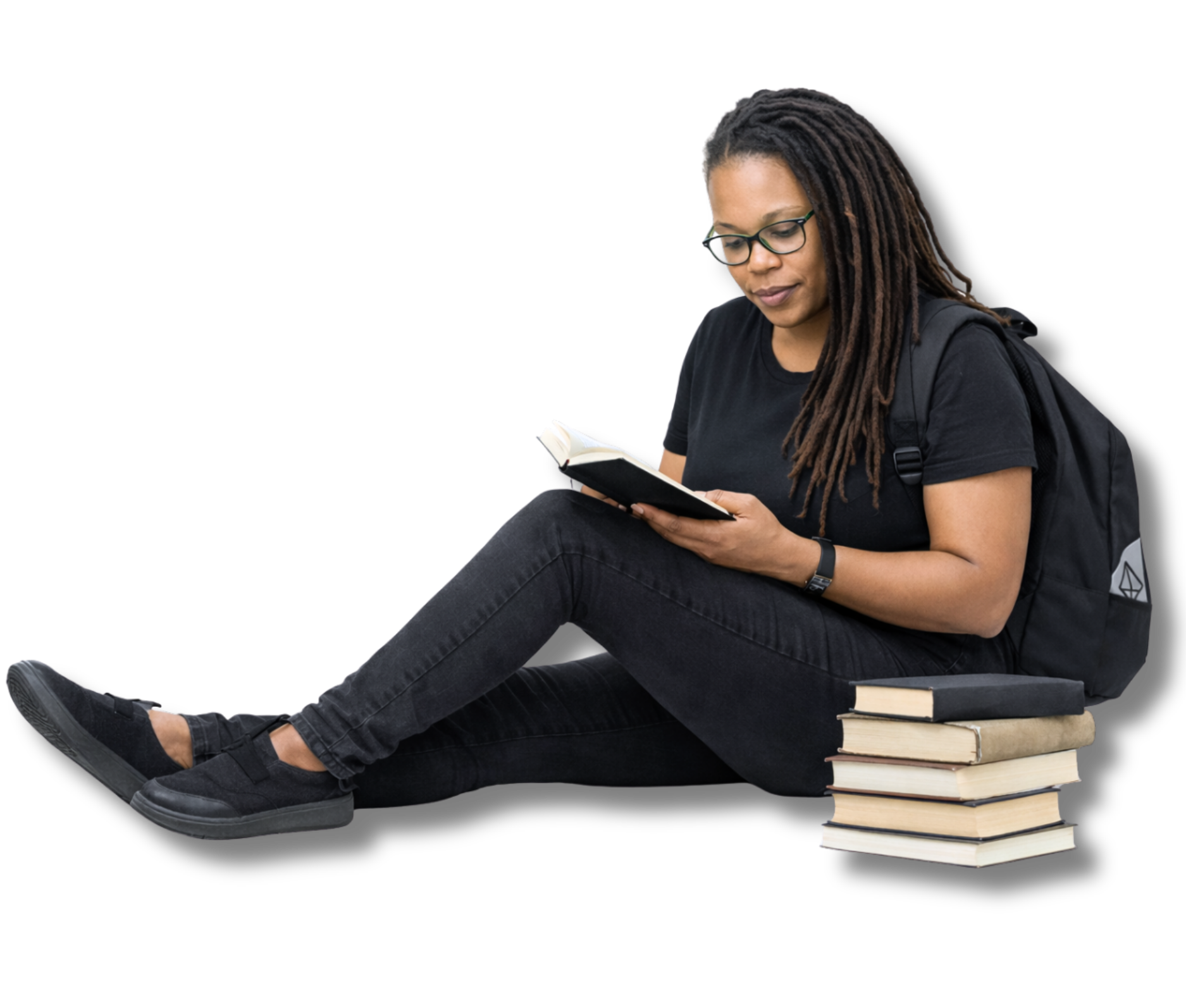 Academic coach lying down reading and preparing postgraduate coaching sessions